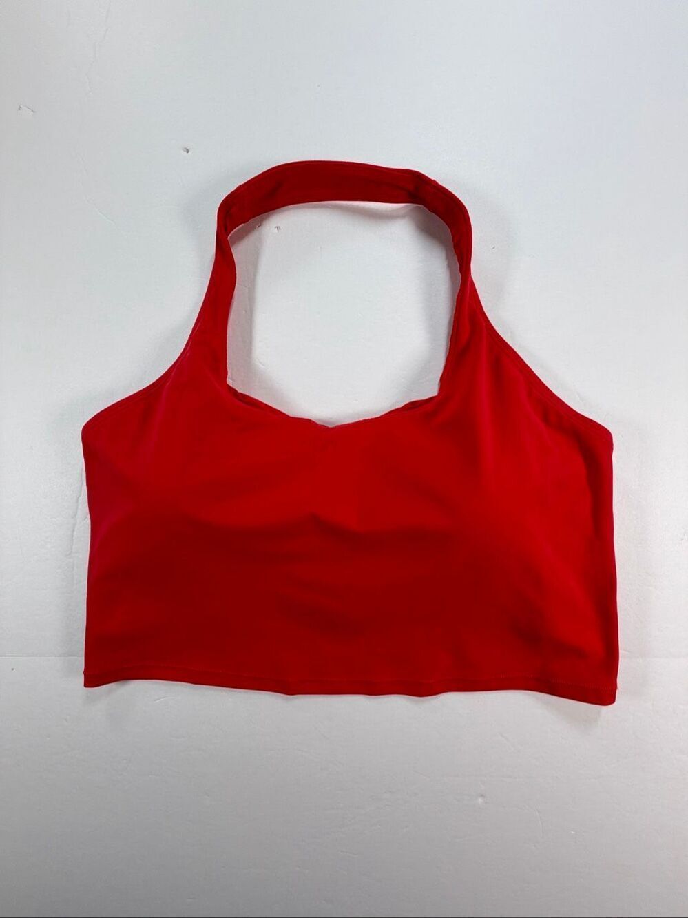 Athleta Halter Crop D-DD Sports Bra Size XL Timeless Red Powervita Yoga 566688